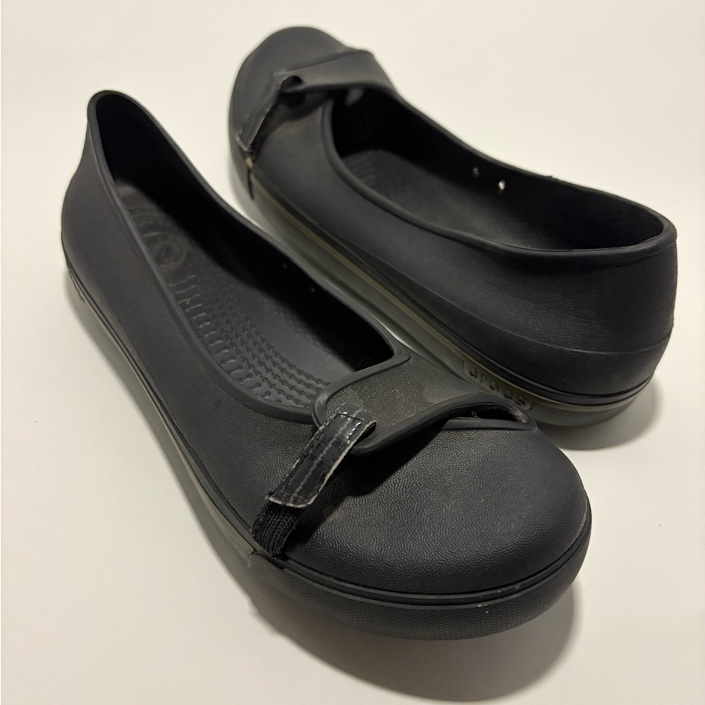 Crocs Black Flats Crocband womens 9 work casual office balletcore